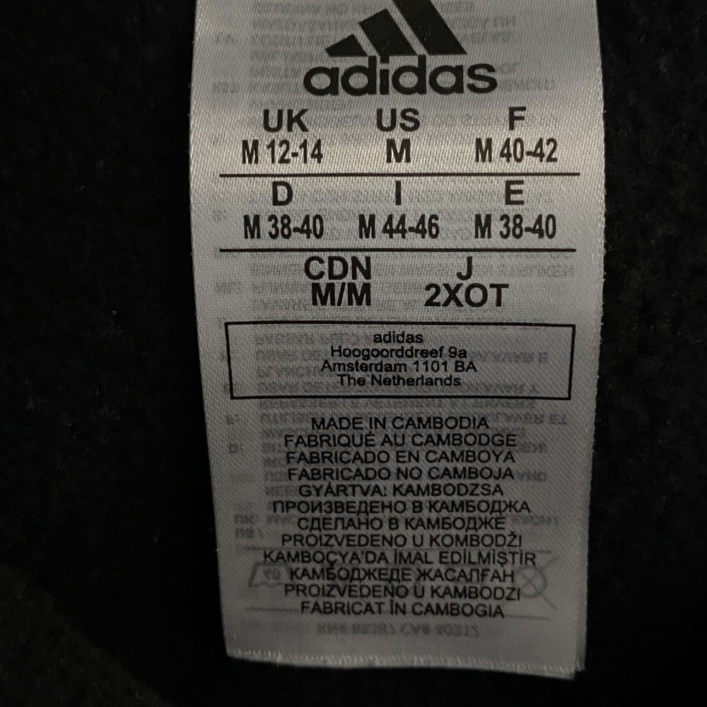 Adidas Originals Women's Hoodie Black White 3 Stripe Trefoil Sweatshirt M - Picture 5 of 6